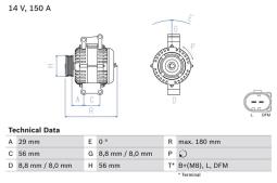 ALTERNATOR PG12.4. 0 986 044 910          BX