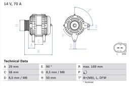 ALTERNATOR PG12.4. 0 986 048 891          BX