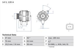 ALTERNATOR /BOSCH PROGRAM BX/ PG12.4. 0 986 043 091          BX