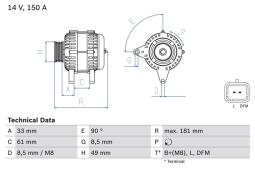 ALTERNATOR PG12.4 0 986 080 420          BX