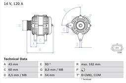 ALTERNATOR PG12.4. 0 986 047 340          BX
