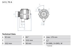 ALTERNATOR /BOSCH PROGRAM BX/ PG12.4. 0 986 036 820          BX