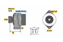 ALTERNATOR /BOSCH PROGRAM BX/ PG12.4. 0 986 040 910          BX