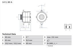ALTERNATOR /BOSCH PROGRAM BX/ PG12.4. 0 986 038 851          BX
