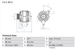 ALTERNATOR /BOSCH PROGRAM BX/ PG12.4. 0 986 038 781          BX
