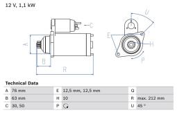 ROZRUSZNIK VW GOLF VI 1,4 TSI 10,2008-11,2012 PG12.3 0 986 027 090       