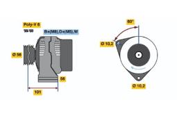 ALTERNATOR DB C-KLASA 2,0-2,3 98-01 14V 90A PG12.4. 0 986 041 040          BX