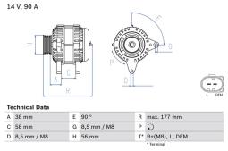 ALTERNATOR PG12.4. 0 986 049 101          BX