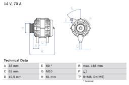 ALTERNATOR /BOSCH PROGRAM BX/ PG12.4. 0 986 039 550          BX