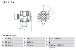ALTERNATOR /BOSCH PROGRAM BX/ PG12.4. 0 986 042 201          BX