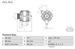 ALTERNATOR PG12.4 0 986 083 770