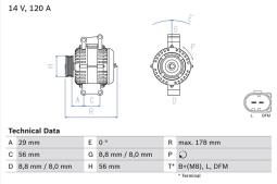 ALTERNATOR /BOSCH PROGRAM BX/ PG12.4. 0 986 046 160          BX