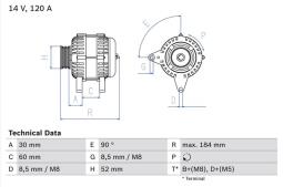 ALTERNATOR /BOSCH PROGRAM BX/ PG12.4. 0 986 041 280          BX