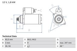 ROZRUSZNIK AUDI A6 1,9TDI 01- /1,8KW/ /BOSCH PROGRAM BX/ PG12.3. 0 986 020 370          BX