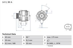 ALTERNATOR /BOSCH PROGRAM BX/ PG12.4. 0 986 041 310          BX