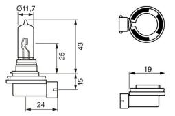 ŻARÓWKA H9 12V 65W PGJ19-5 /BOSCH/ PURE LIGHT PG2.3. 1 987 302 082
