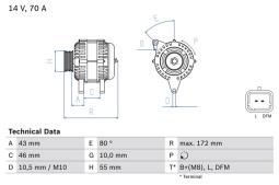 ALTERNATOR PG12.4. 0 986 049 370          BX