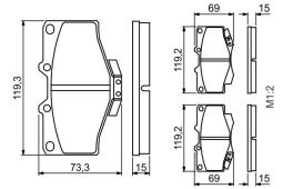 KLOCKI HAM./PRZ/ TOYOTA HI-LUX 2,4D PG 1.1. 0 986 424 268