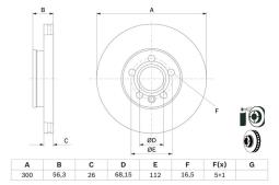 TARCZA HAM./PRZ/ VW T4 @300X26 PG 1.2. 0 986 479 037