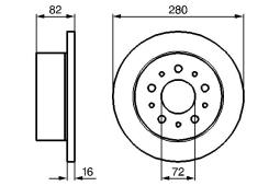 TARCZA HAM./TYŁ/ CITROEN JUMPER 99- @280X16 PG 1.2. 0 986 479 065