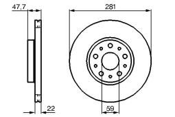 TARCZA HAM./TYŁ/ LANCIA THESIS 2,0-2,4JTD 03- @281X22 PG 1.2. 0 986 479 100