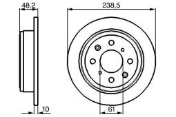 TARCZA HAM./TYŁ/ HONDA ACCORD 86-90 @239X10 PG 1.2. 0 986 478 350