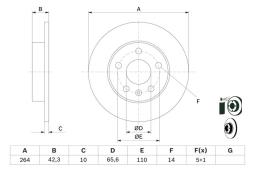 TARCZA HAM./TYŁ/ OPEL ASTRA II @264X10 / PG 1.2. 0 986 478 884