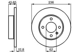 TARCZA HAM./PRZ/ SKODA FAVORIT          @236X12,7 /osadzenie 45,6mm/ PG 1.2. 0 986 478 776