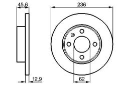 TARCZA HAM./PRZ/ SKODA FELICIA @236X12,7 PG 1.2. 0 986 478 859