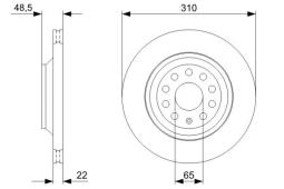TARCZA HAM./TYŁ/ AUDI A3 3.2 QUATTRO 03 -04 @310X22 PG 1.2. 0 986 479 303