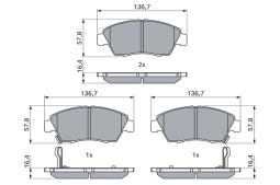 KLOCKI HAM./PRZ/ HONDA CIVIC 92- PG 1.1. 0 986 461 759