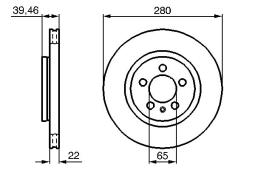 TARCZA HAM./PRZ/ VW GOLF III 2,0 16V @280X22 PG 1.2. 0 986 479 156