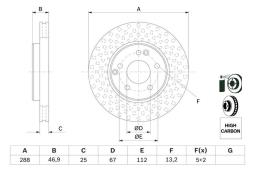 TARCZA HAM./PRZ/ DB 202 2,3-2,5 @288X25 PG 1.2. 0 986 478 624