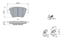 KLOCKI HAM./TYŁ/ VW CADDY, GOLF VI 10- PG 1.2. 0 986 494 643