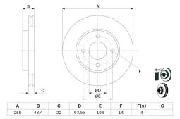 TARCZA HAM./PRZ/ FORD FOCUS 98- @258X22 PG 1.2. 0 986 478 892