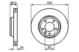 TARCZA HAM./PRZ/ VW TOUAREG 4.2-6.0 03- @350X34 PRAWA PG 1.2. 0 986 479 251