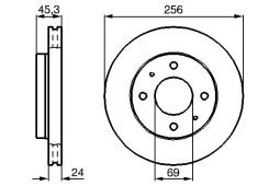 TARCZA HAM./PRZ/ MITSUBISHI GALANT 90-93256X24 PG 1.2. 0 986 478 652