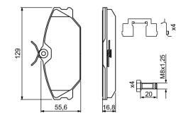 KLOCKI HAM./PRZ/ RENAULT LAGUNA 93- PG 1.2. 0 986 494 656