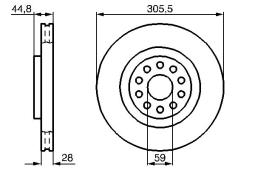 TARCZA HAM./PRZ/ LANCIA THESIS 02- @305X28 PG 1.2. 0 986 478 963