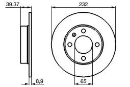TARCZA HAM./TYŁ/ VW POLO 98- @232X9 PG 1.2. 0 986 478 492