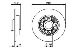 TARCZA HAM./TYŁ/ CITROEN C4 1,6-2,0HDI 0- @249X9 PG 1.2. 0 986 479 388