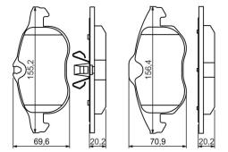 KLOCKI HAM./PRZ/ OPEL VECTRA 02- 1,8-2,2DTI PG 1.1. 0 986 494 044