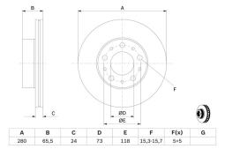 TARCZA HAM./PRZ/ FIAT DUCATO            @280X24 PG 1.2. 0 986 479 297
