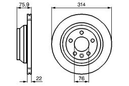 TARCZA HAM./TYŁ/ VW T5 03- @314X22 PG 1.2 0 986 479 B72