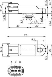 CZUJNIK CIŚ.DOŁADOWANIA RENAULT 1,5-1,9DCI 01- PG6.3. 0 281 002 996