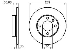 TARCZA HAM./PRZ/ VW @239X10 PG 1.2. 0 986 478 010