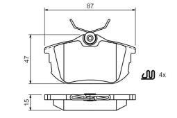 KLOCKI HAM./TYŁ/ MITSUBISHI LANCER 93- PG 1.1. 0 986 494 506