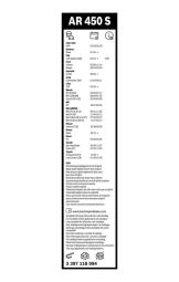 PIÓRA WYCIER. 450MM 2SZT OPEL ASTRA 91- PG10.2. 3 397 118 994