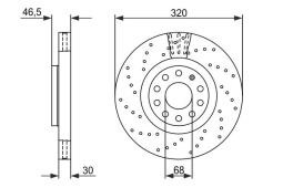 TARCZA HAM./PRZ/ AUDI A4 2,0TFSI 05-07  @320X30 PG 1.2. 0 986 479 258