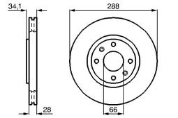 TARCZA HAM./PRZ/ CITROEN C5 01- @288X28 PG 1.2. 0 986 478 980